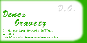 denes oravetz business card